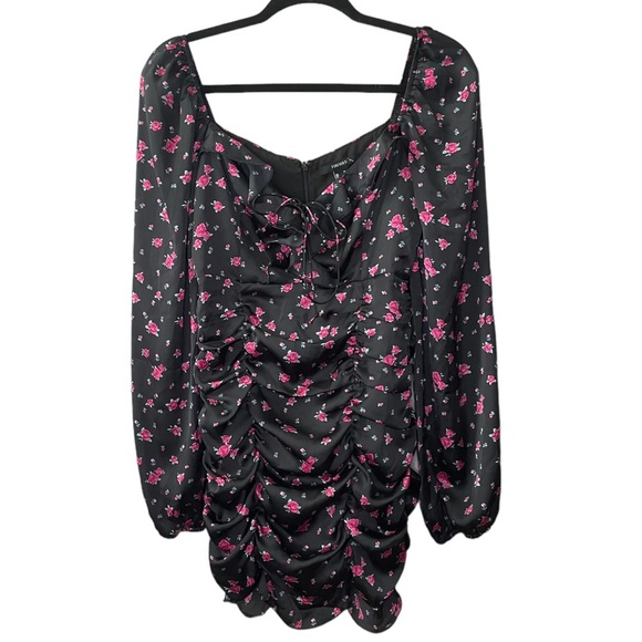 Forever 21 Rose Satiny Ruched Dress Off - Picture 2 of 12